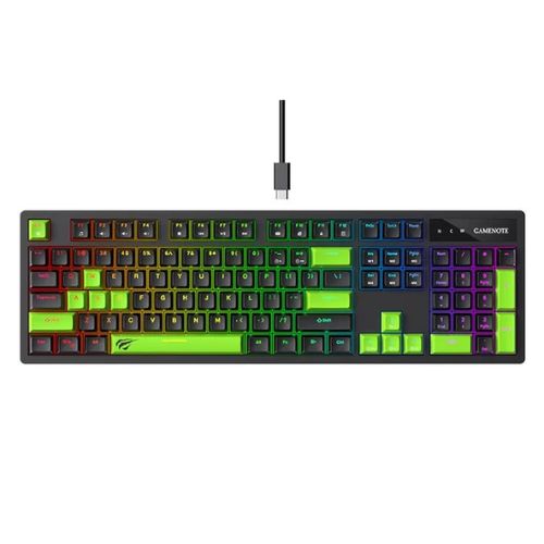 CLAVIER MECANIQUE GAMING HAVIT KB893L 104 KEY BLUE-SWITCH RGB BLACK-GREEN